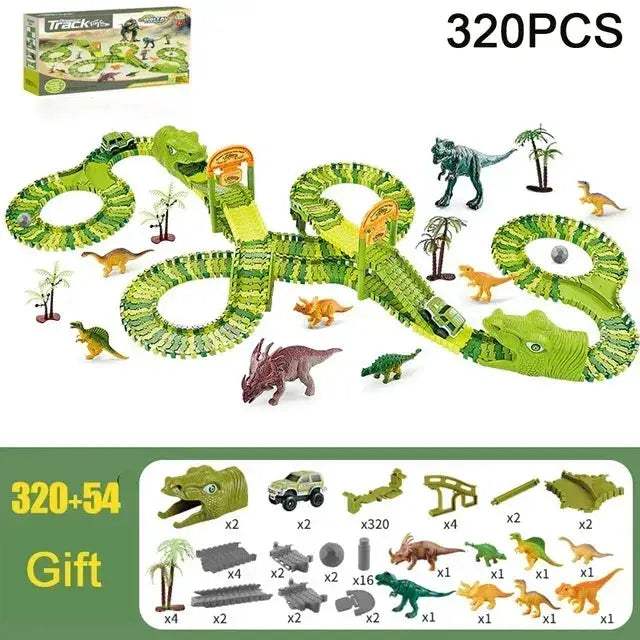 Dinosaur Racing Track Set With Flash Light For Kids - Image 8