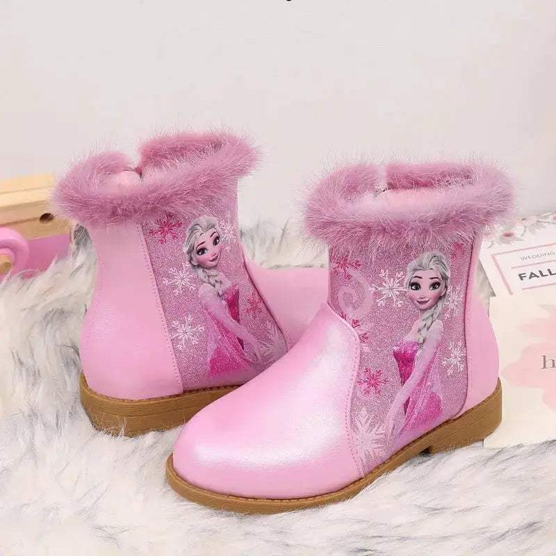 Disney Elsa Girls Winter Boots With Cozy Fur Lining - Image 3