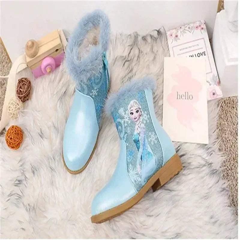 Disney Elsa Girls Winter Boots With Cozy Fur Lining - Image 4