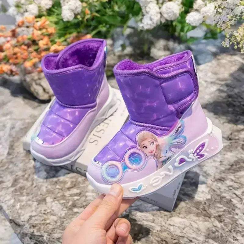 Disney Frozen Elsa Kids Snow Boots Waterproof Non Slip - Image 2
