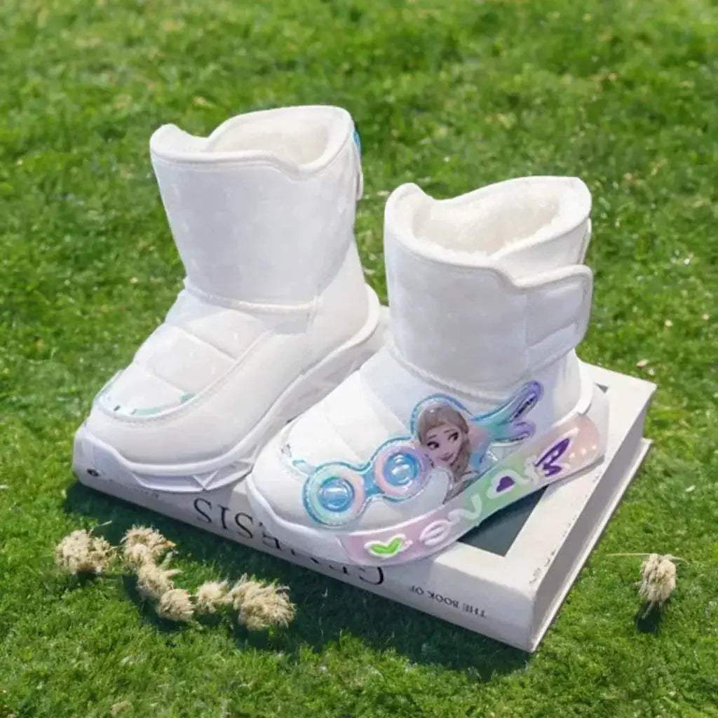 Disney Frozen Elsa Kids Snow Boots Waterproof Non Slip - Image 3