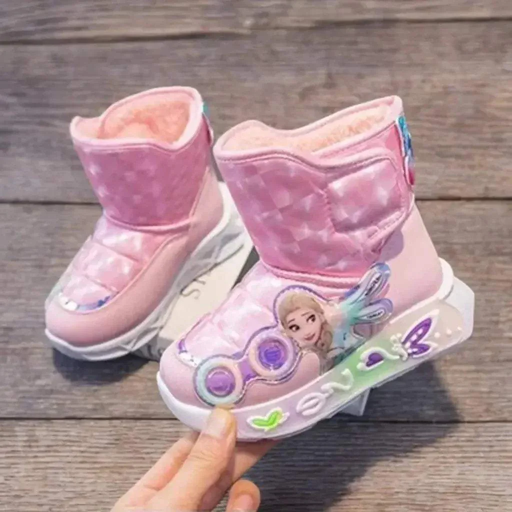 Disney Frozen Elsa Kids Snow Boots Waterproof Non Slip - Image 4