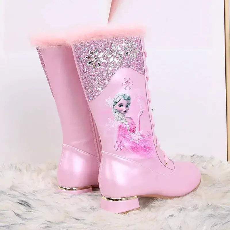 Disney Frozen Kids Leather Winter Boots With Plush Lining - Image 6