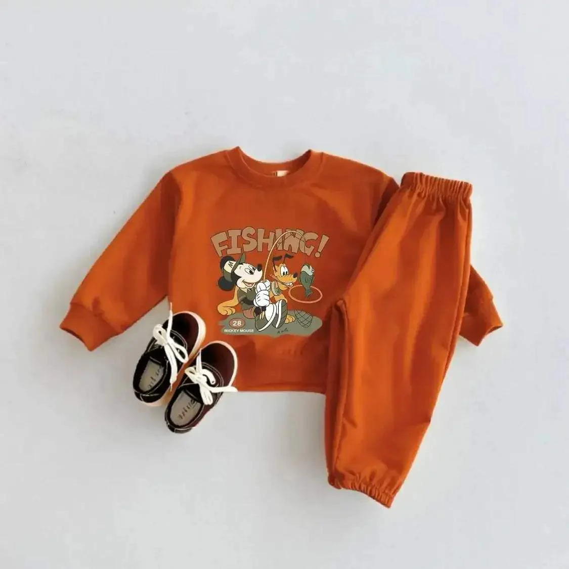 Disney Mickey 2pc Kids Hoodie Sweatshirt And Pants Set 1-3Y Cotton-Polyester - Image 6
