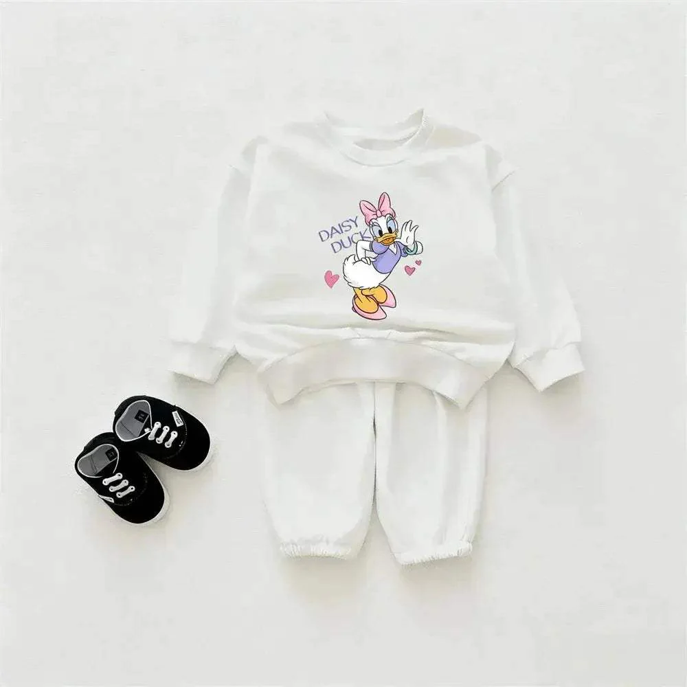 Disney Unisex 4To6Y 2 Piece Cotton Polyester Tracksuit White Red Yellow - Image 2