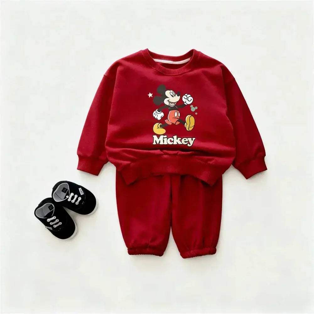 Disney Unisex 4To6Y 2 Piece Cotton Polyester Tracksuit White Red Yellow - Image 3