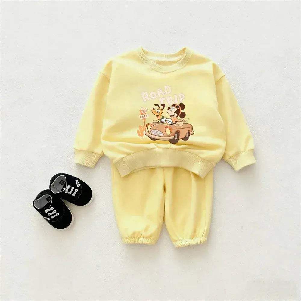 Disney Unisex 4To6Y 2 Piece Cotton Polyester Tracksuit White Red Yellow - Image 4