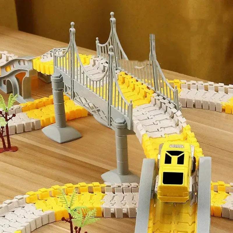 DIY Car Race Track Set for Kids with Flexible Rails - Image 2