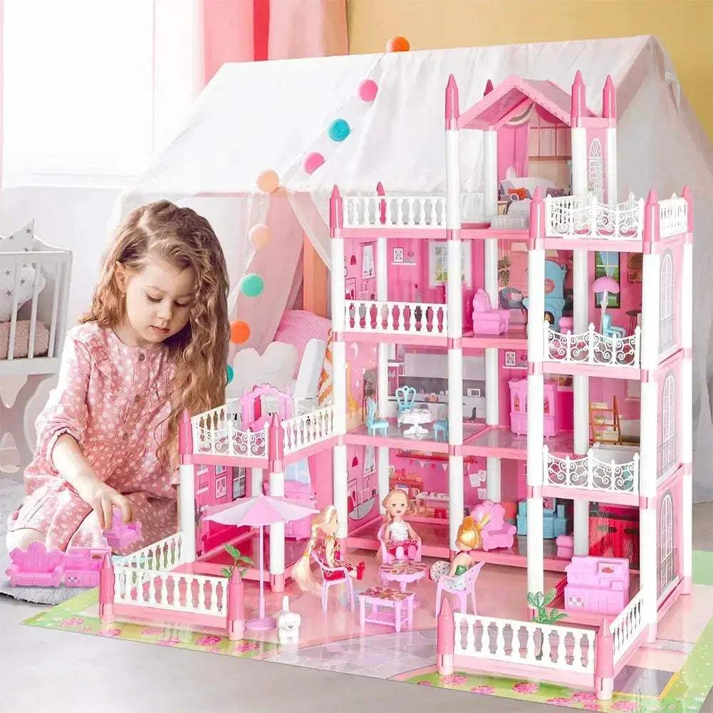 DIY Dollhouse Kit With 4 Dolls And Educational Accessories - Image 2