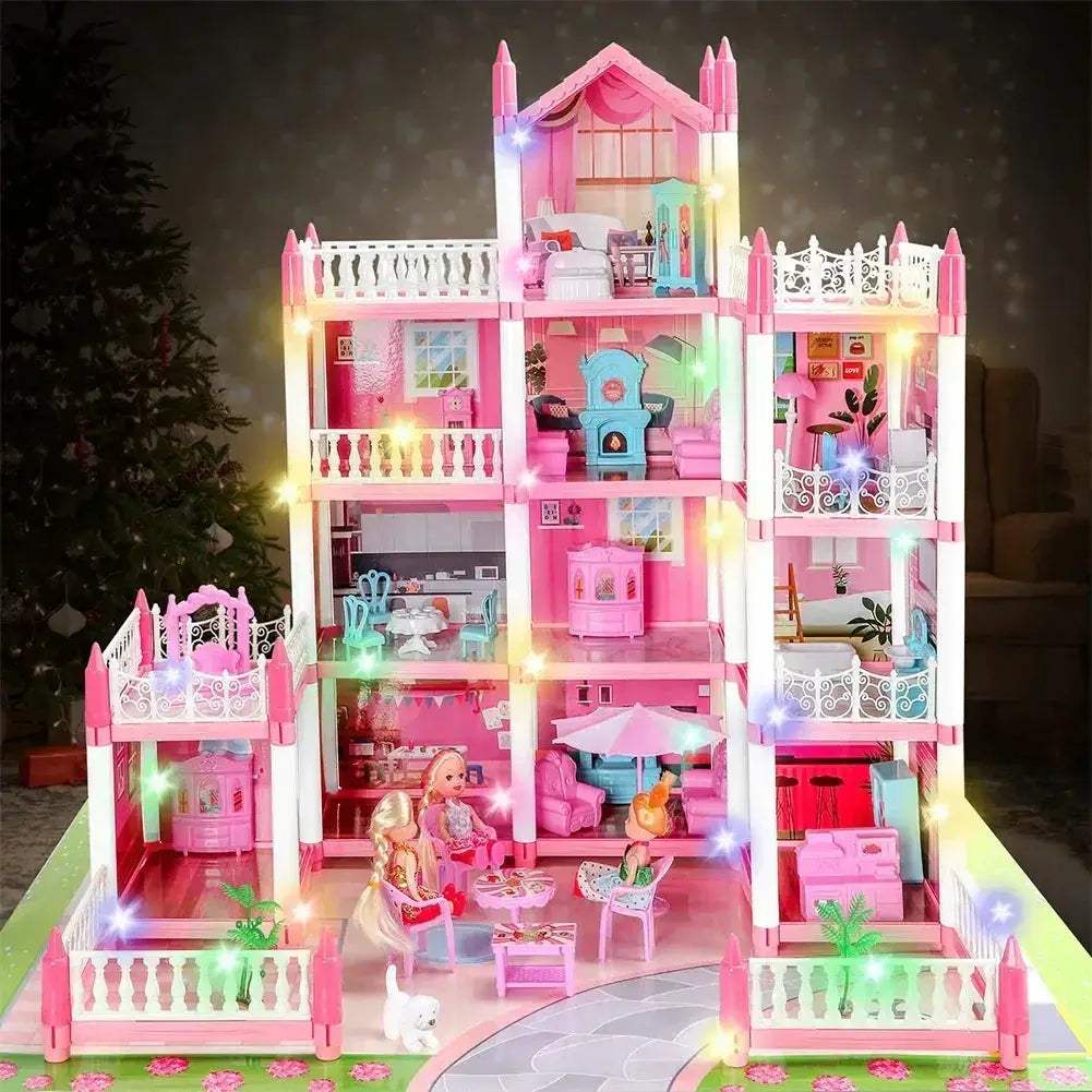 DIY Dollhouse Kit With 4 Dolls And Educational Accessories - Image 3