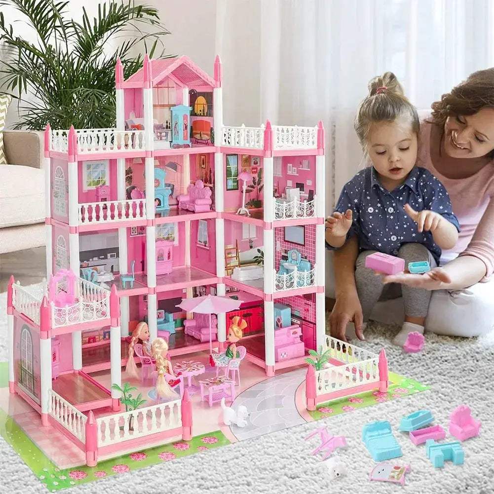 DIY Dollhouse Kit With 4 Dolls And Educational Accessories - Image 5