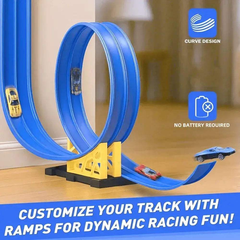 DIY Inertia Sliding Track Pull Back Car Toy For Kids
