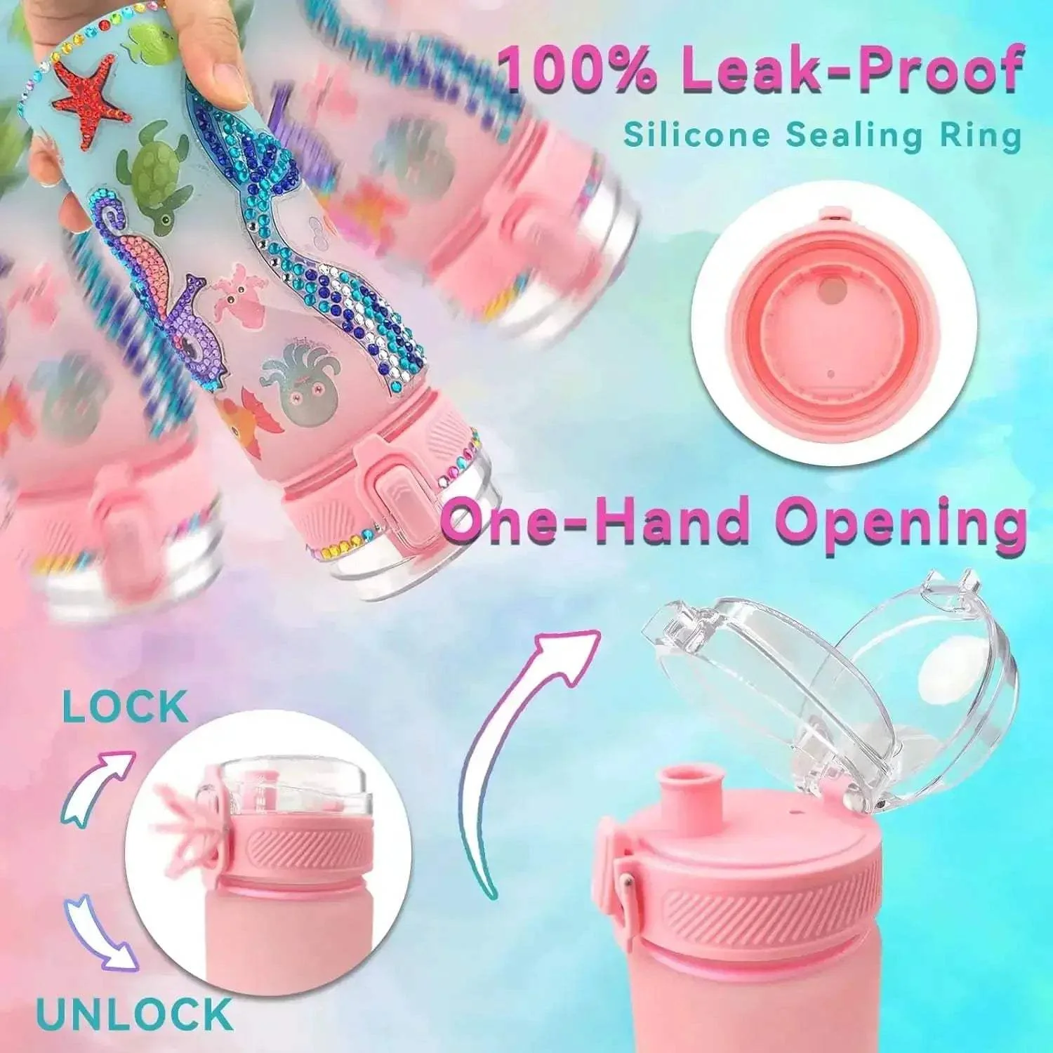Diy Mermaid Water Bottle Decorating Kit For Girls Creative - Image 3
