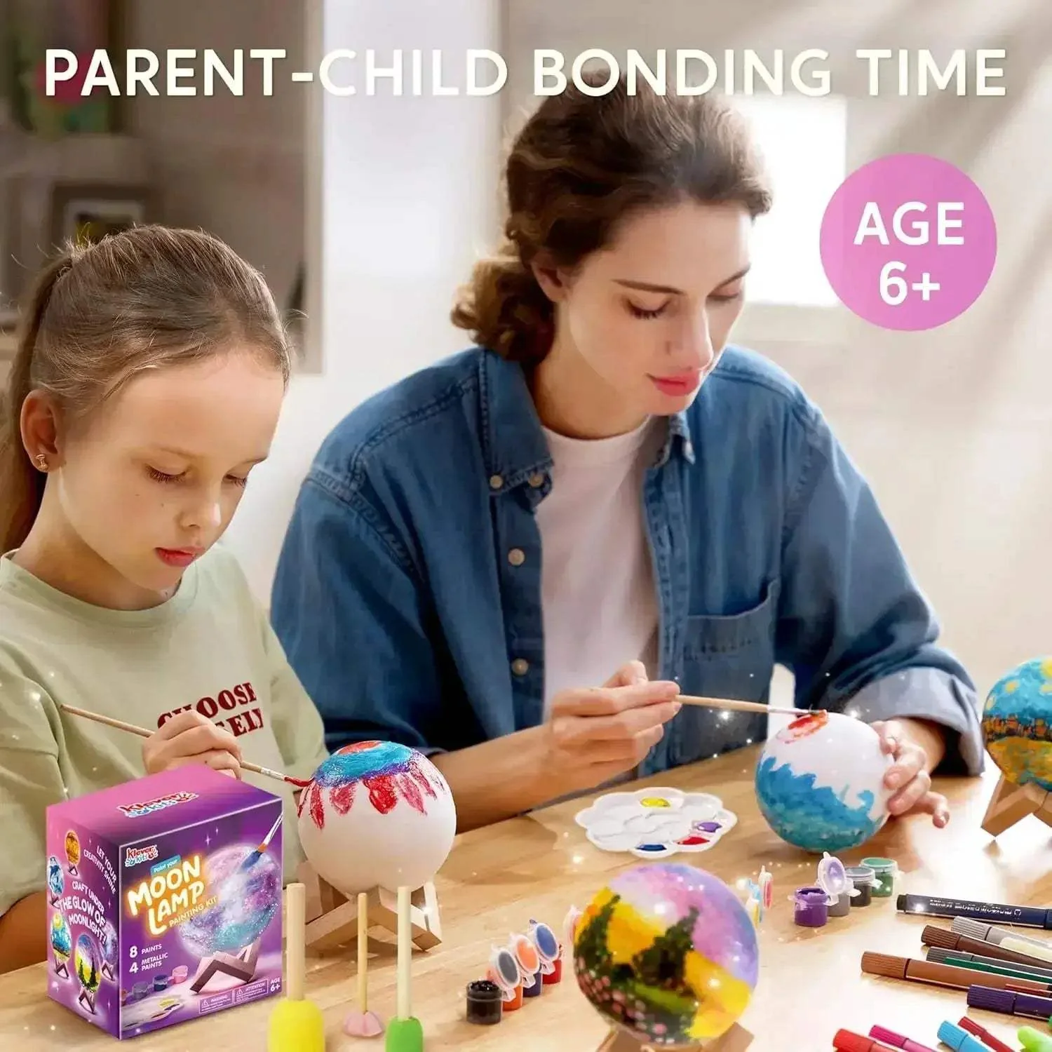 DIY Moon Night Light Kit for Kids Creative Paintable Moon - Image 6