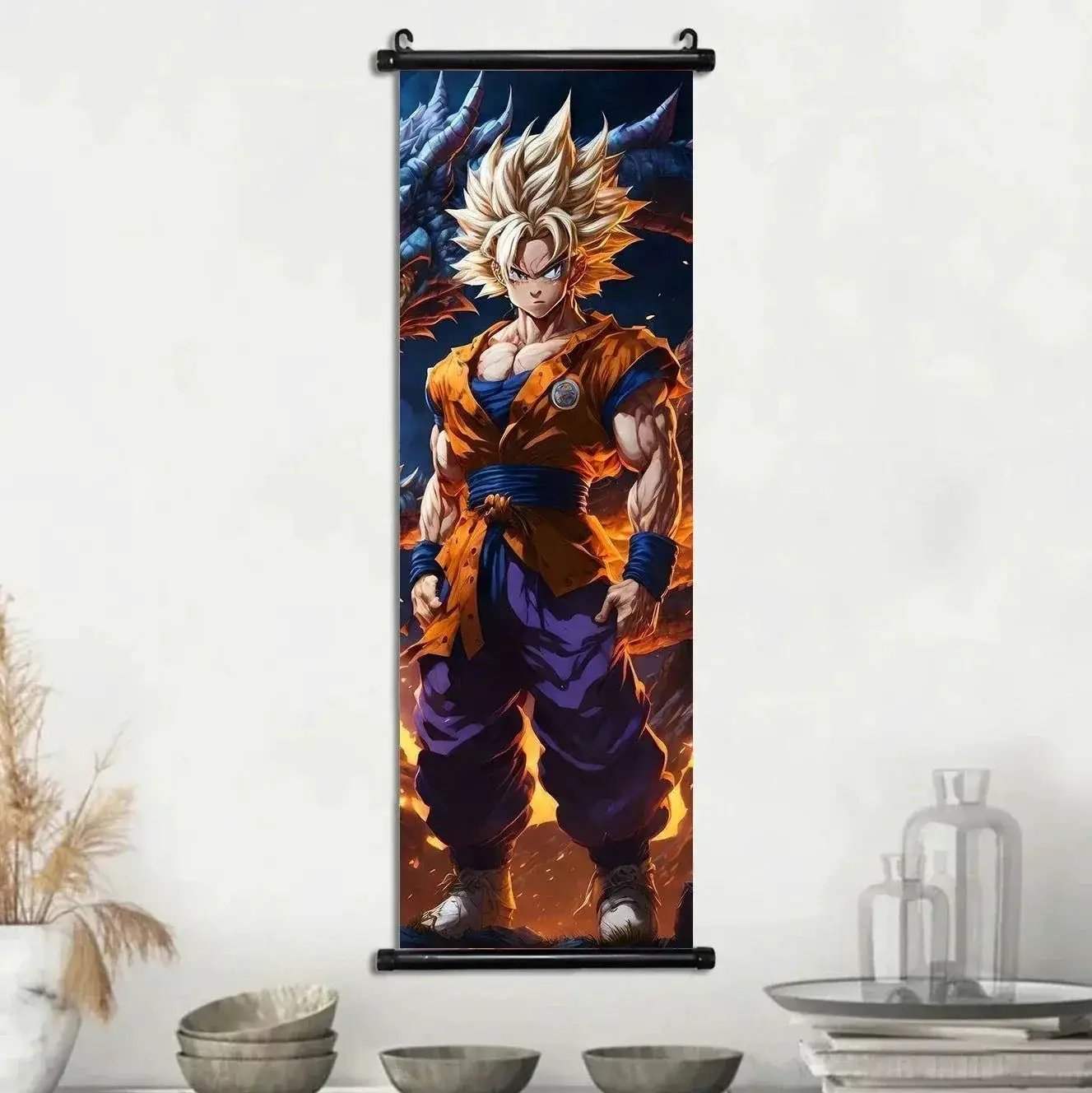 Dragon Ball Super Posters, Anime Wall Artwork Ultra Instinct Goku Vegeta Canvas Super Saiyan Hanging Scrolls Home Room Decor - Image 46
