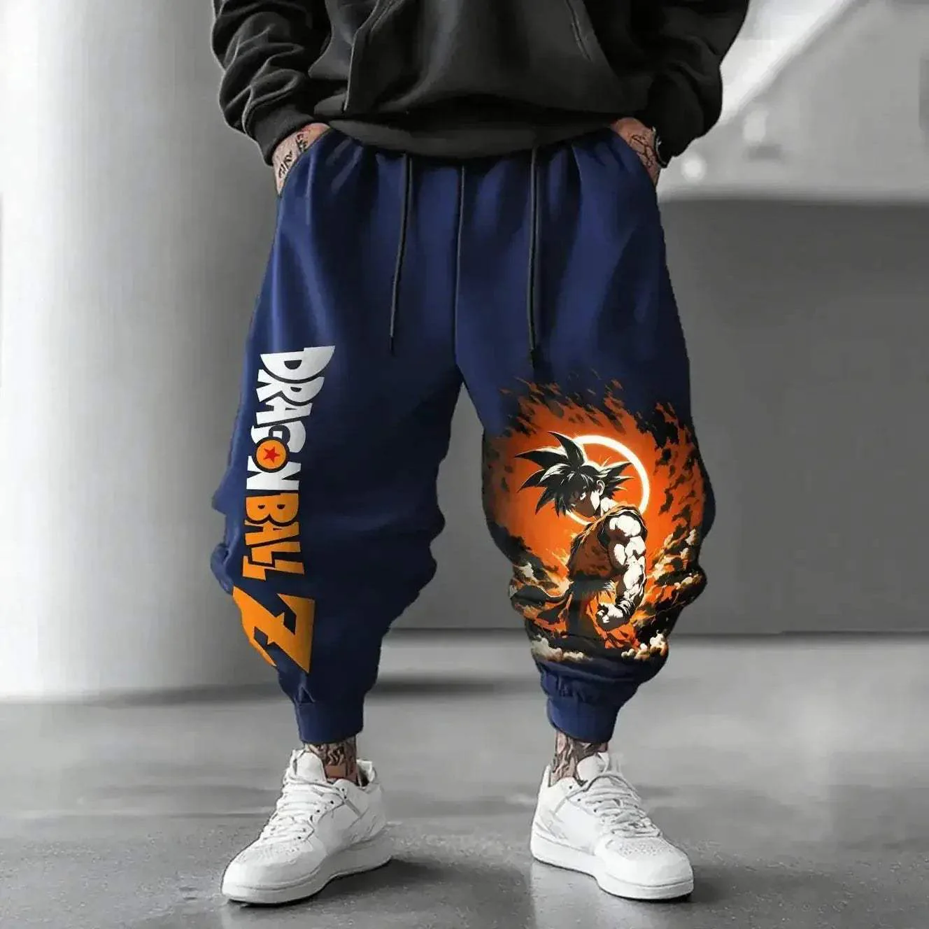 Dragon Ball Z Anime Graphic Joggers With Loose Fit Streetwear
