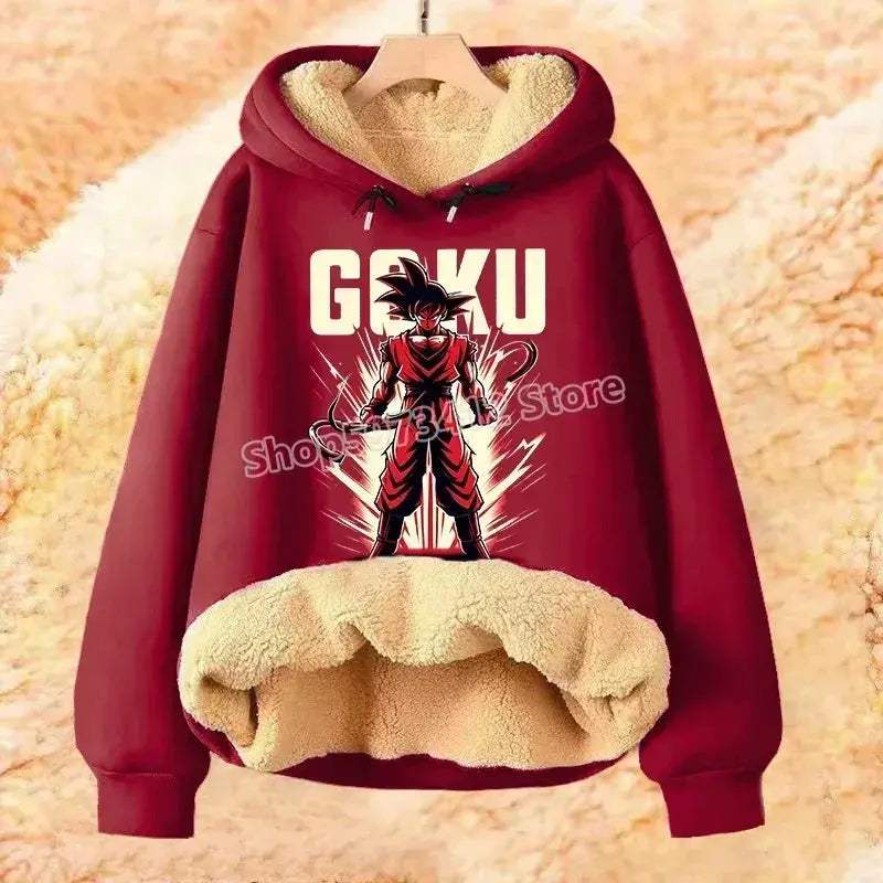 Dragon Ball Z Fleece Lined Hoodie Goku Winter Warmth - Image 14