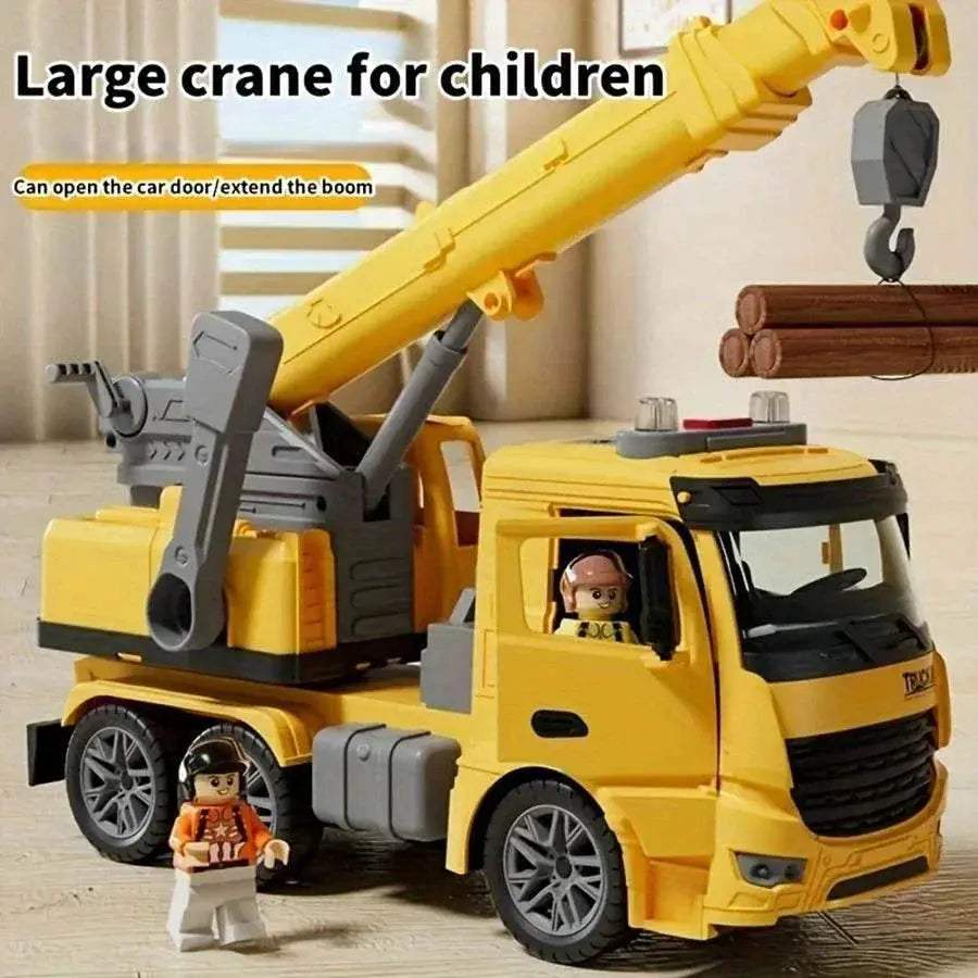 Durable Crane Truck Toy With Lights And Sounds For Kids - Image 3