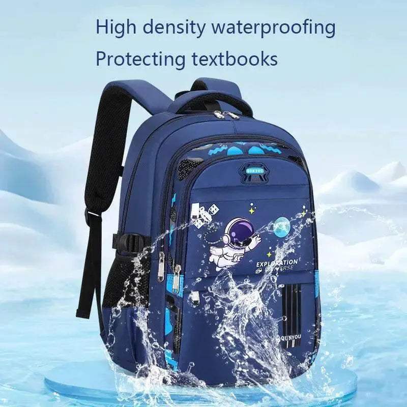 Durable Kids Backpack Astronaut Theme Waterproof Space Explorer For Boys Aged 7 To 13 - Image 3