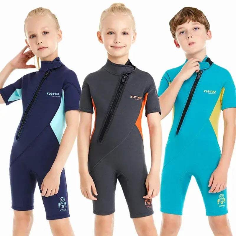 Durable Kids Neoprene Wetsuit 2mm Shorty for Surfing and Beach - Image 6