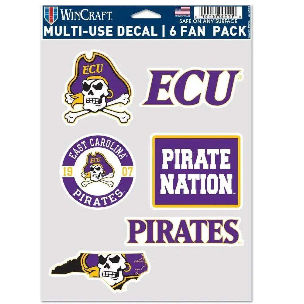 East Carolina Pirates Decal Six Pack Multi Use Fan Set