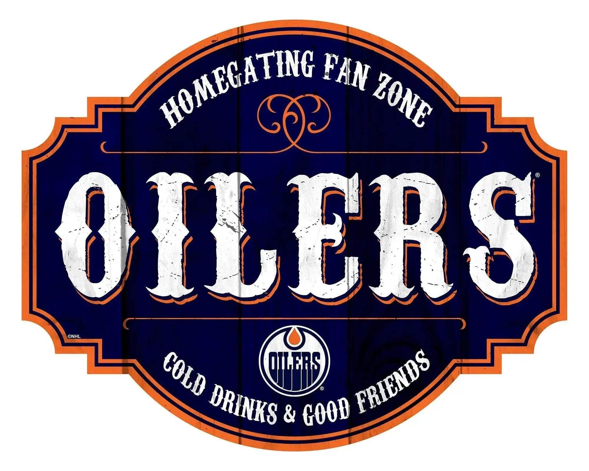Edmonton Oilers Wood Sign 12 Inch Homegating Tavern Decor