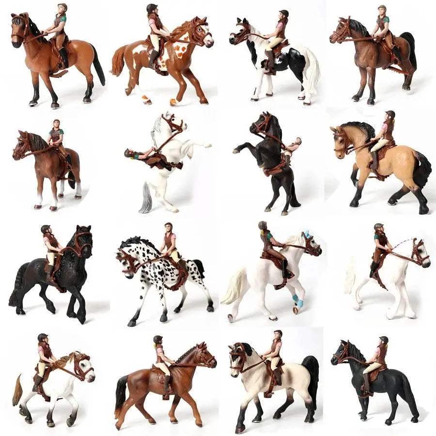 Educational Model Horse Rider Figure With Saddle Gift