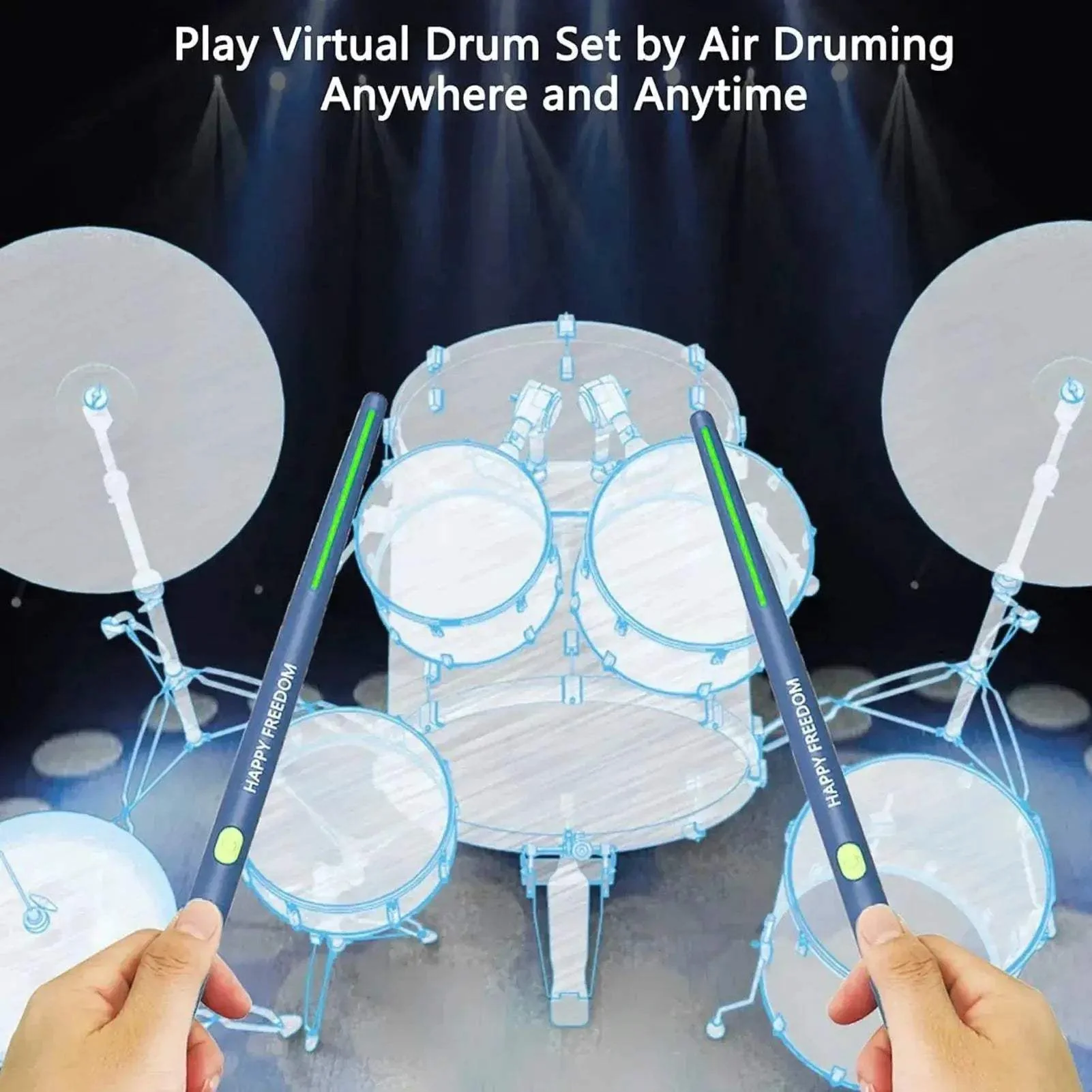 Electric Air Drum Set Bluetooth With 3D Motion Sensing - Image 2