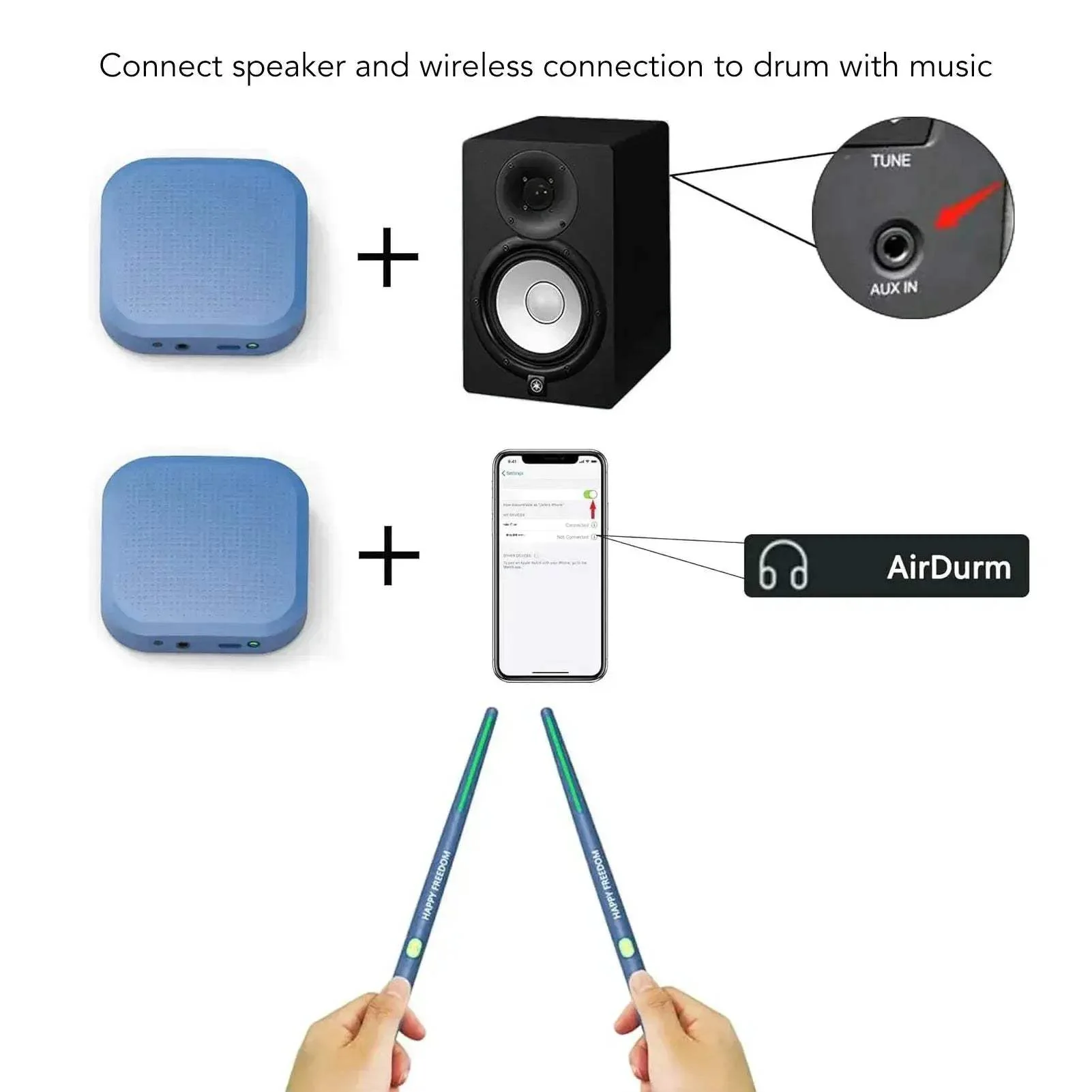 Electric Air Drum Set Bluetooth With 3D Motion Sensing - Image 5