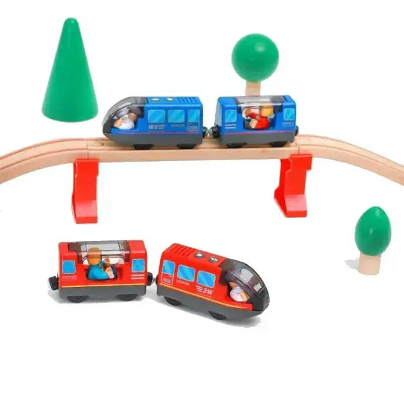 Electric Train Set for Wooden Railway Tracks Toy Gift - Image 3