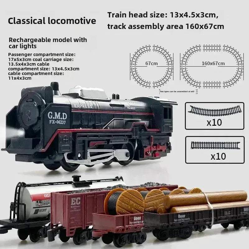 Electric Train Set With Lights For Kids Christmas Toy Gift - Image 8