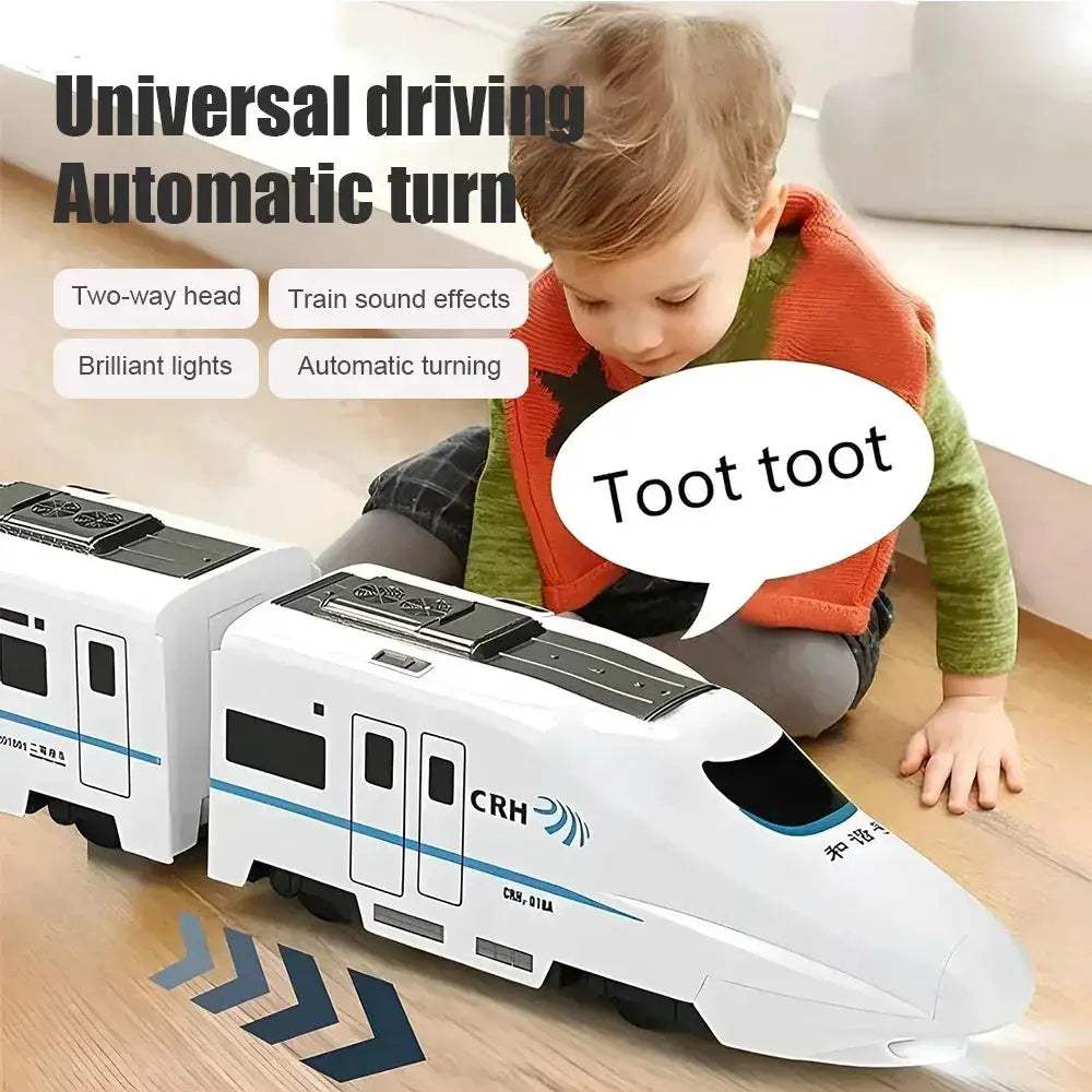Electric Train Toy With Sound And Lights For Stem Learning