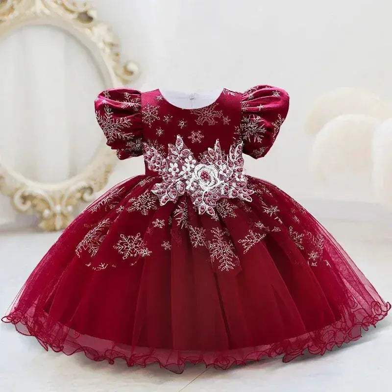 Elegant Baby Girl Dress Beaded Lace Birthday Party For 0 To 5 Years