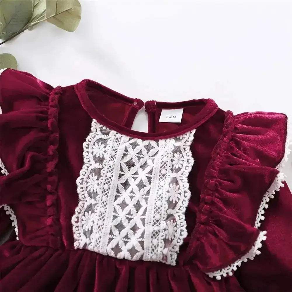 Elegant Baby Girl Dress Long Sleeve Ruffle Satin Finish Princess Style For Ages 0 To 24 Months Festival - Image 2
