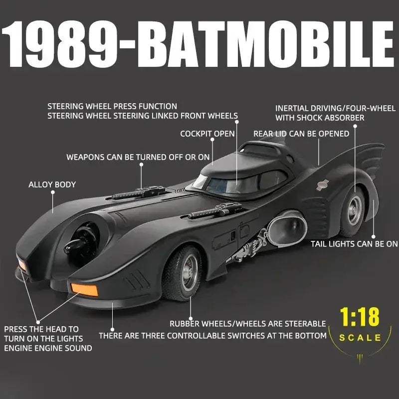 Elite Diecast Batmobile Scale Eighteen Model With Sound And Light For Boyfriend - Image 3