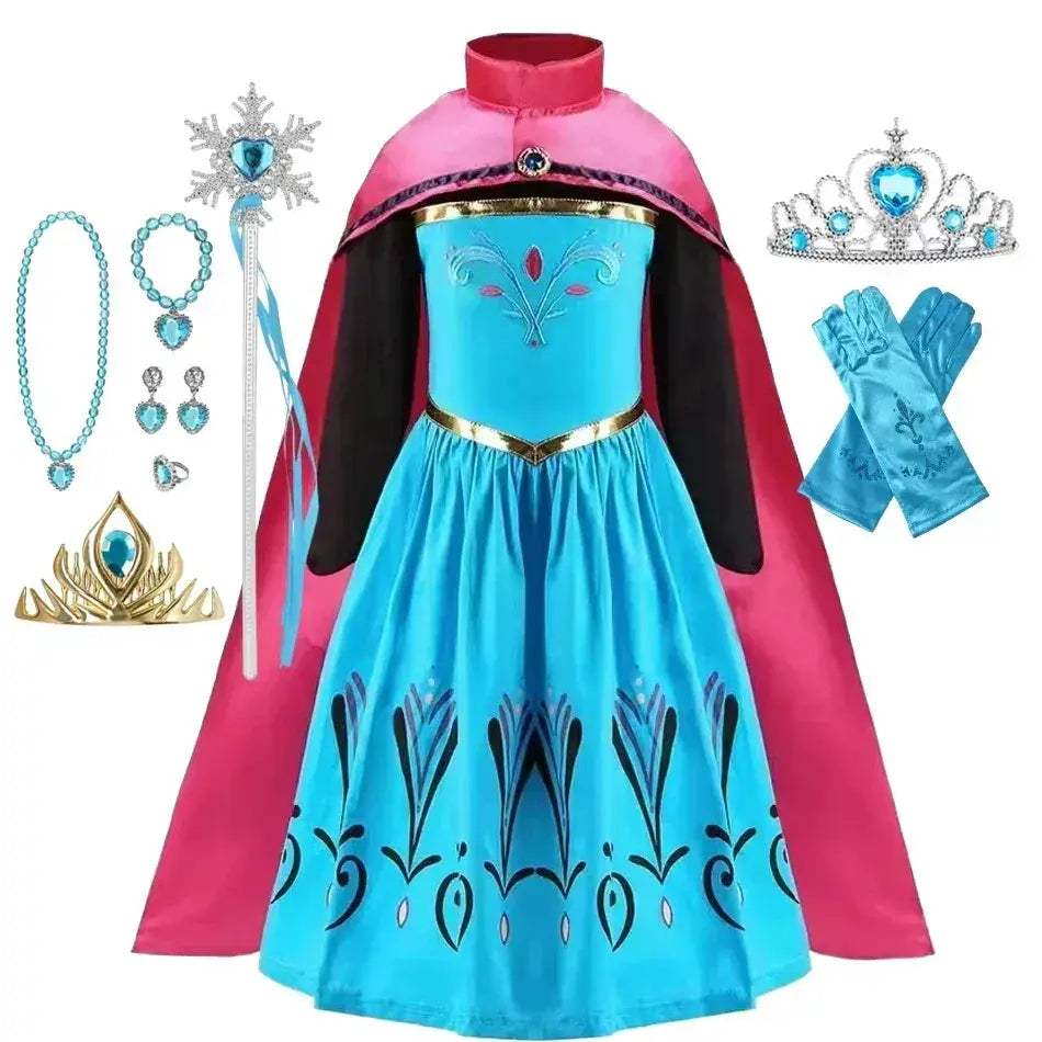 Enchanting Disney Princess Costume Anna Elsa Dress For Girls Ages 2 To 10 - Image 10