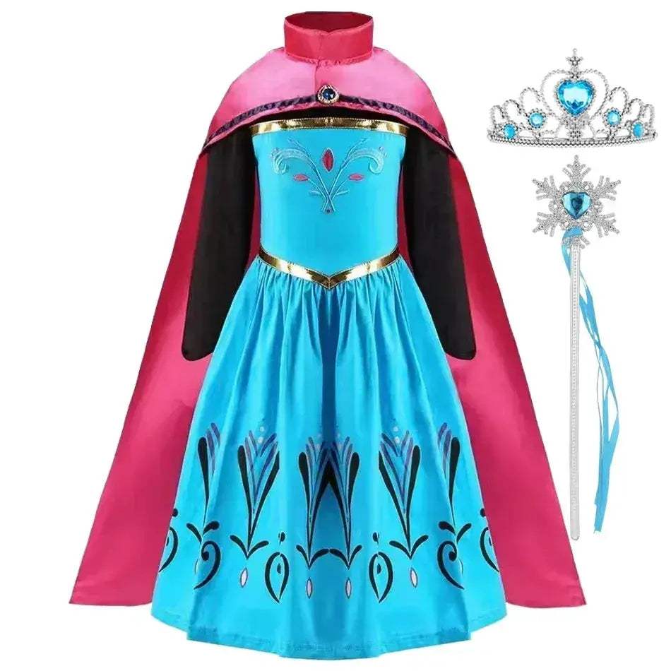 Enchanting Disney Princess Costume Anna Elsa Dress For Girls Ages 2 To 10 - Image 11