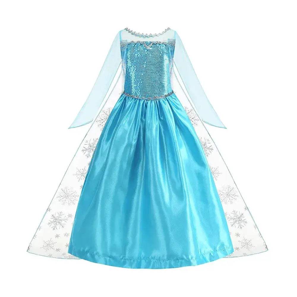 Enchanting Disney Princess Costume Anna Elsa Dress For Girls Ages 2 To 10 - Image 12