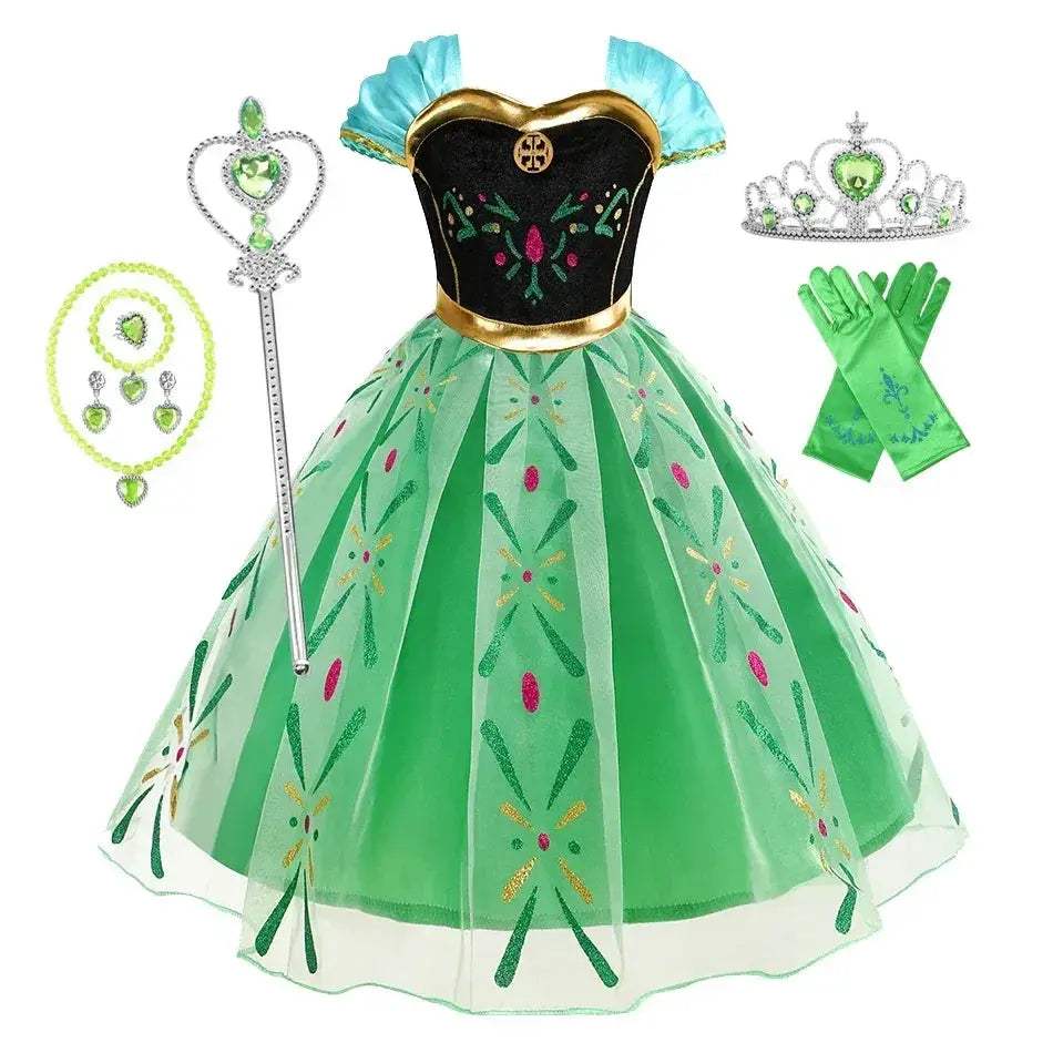 Enchanting Disney Princess Costume Anna Elsa Dress For Girls Ages 2 To 10 - Image 20