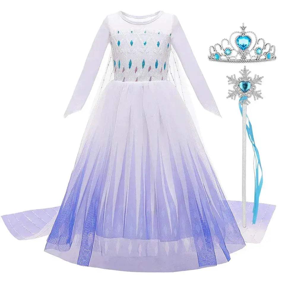 Enchanting Disney Princess Costume Anna Elsa Dress For Girls Ages 2 To 10 - Image 22