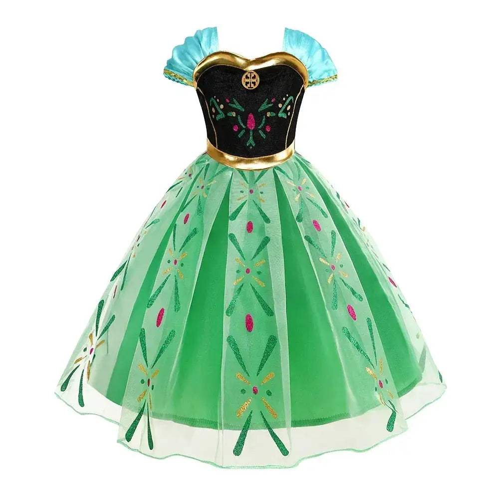 Enchanting Disney Princess Costume Anna Elsa Dress For Girls Ages 2 To 10 - Image 24