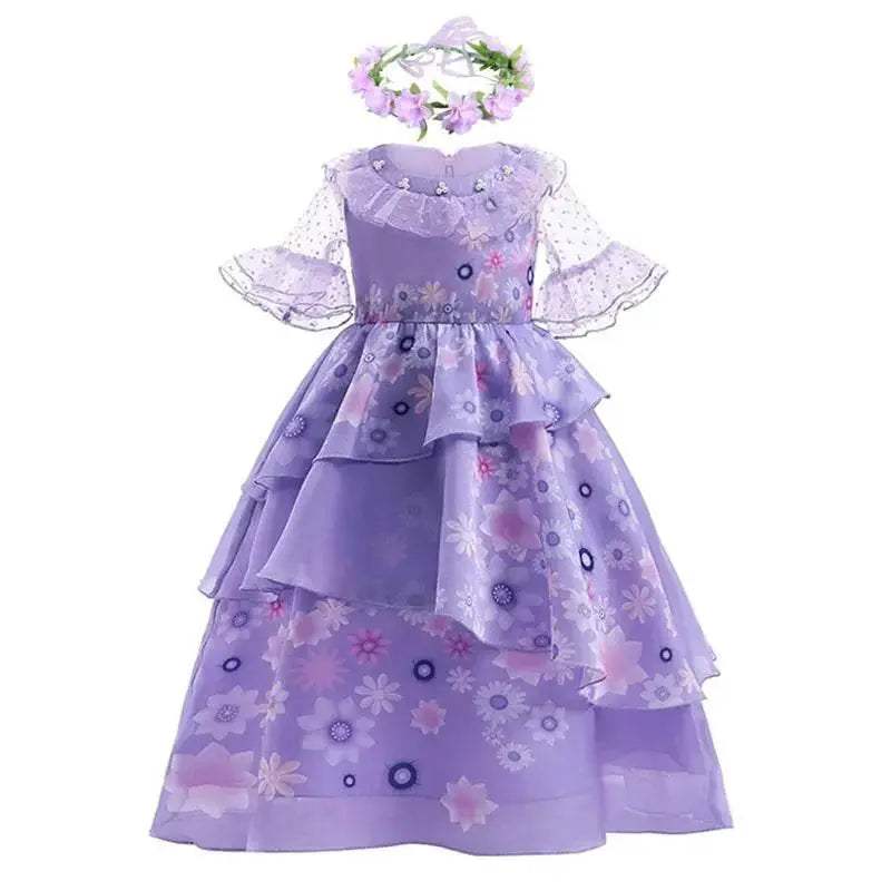 Enchanting Disney Princess Dress Purple Ruffles For Girls - Image 10