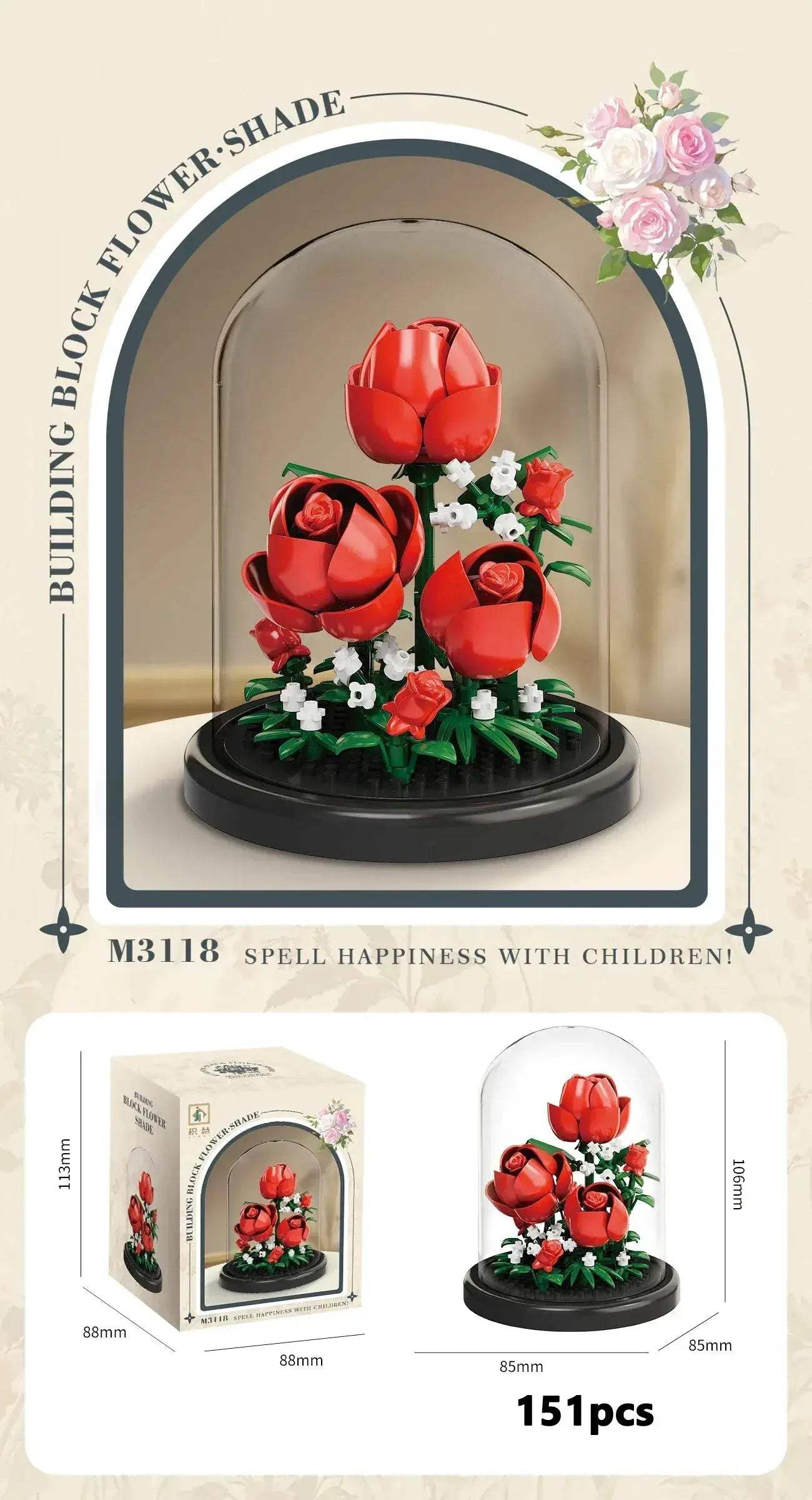 Eternal Flower Bonsai Micro Building Blocks Home Decor Gift - Image 24