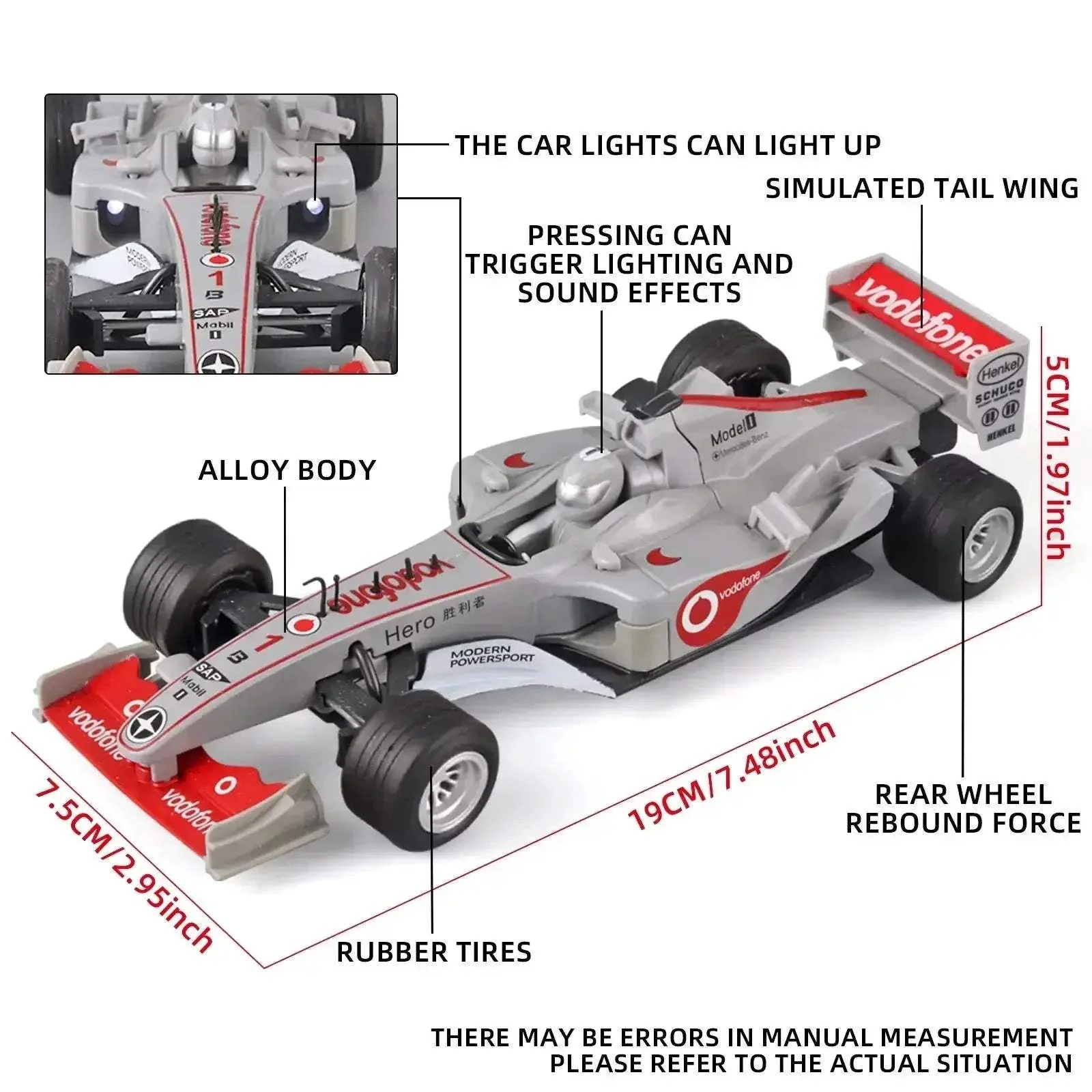 F1 Diecast Racing Car 1 32 Scale With Realistic Sound - Image 2