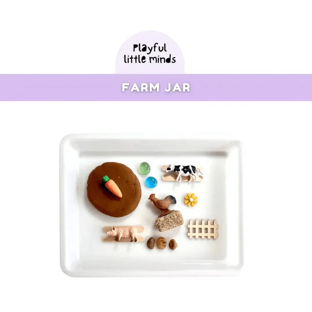 Farm Animal Play Dough Sensory Jar Kit - Image 3
