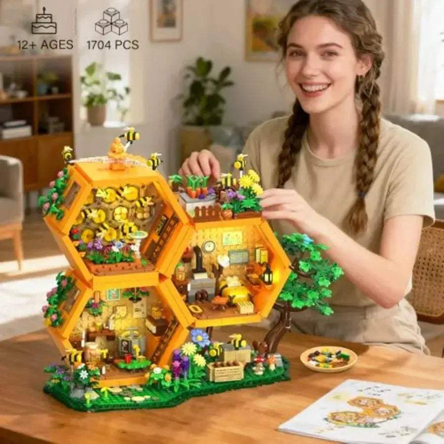Lego Compatible Farm Bee House Building Kit With Lights - Image 3