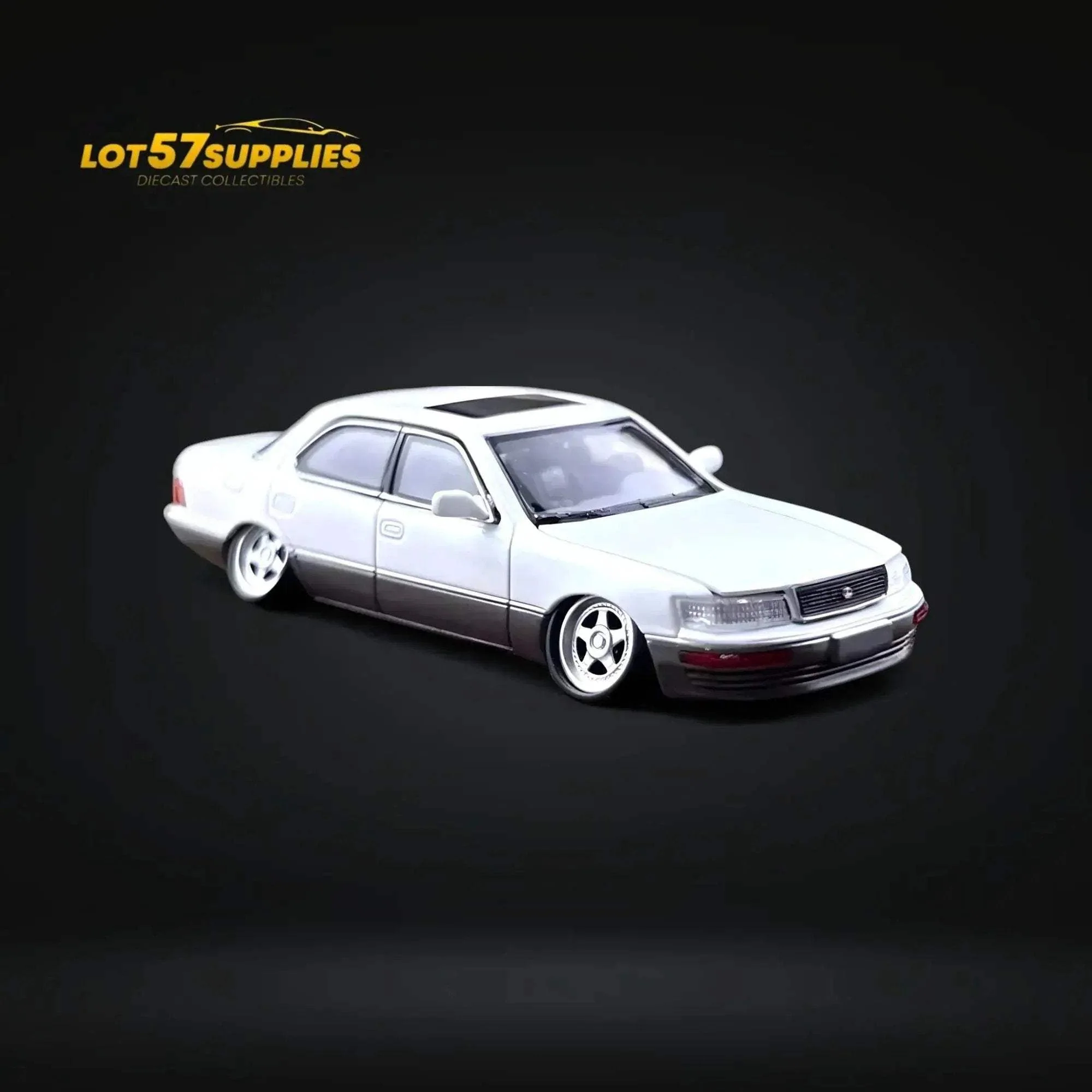 Fine works64 Lexus LS400 White/Gray Double Stanced 1:64 - Image 2