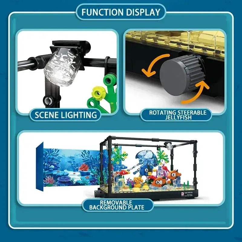 Aquarium Building Blocks Sea Life Set With Light And Seafloor - Image 5