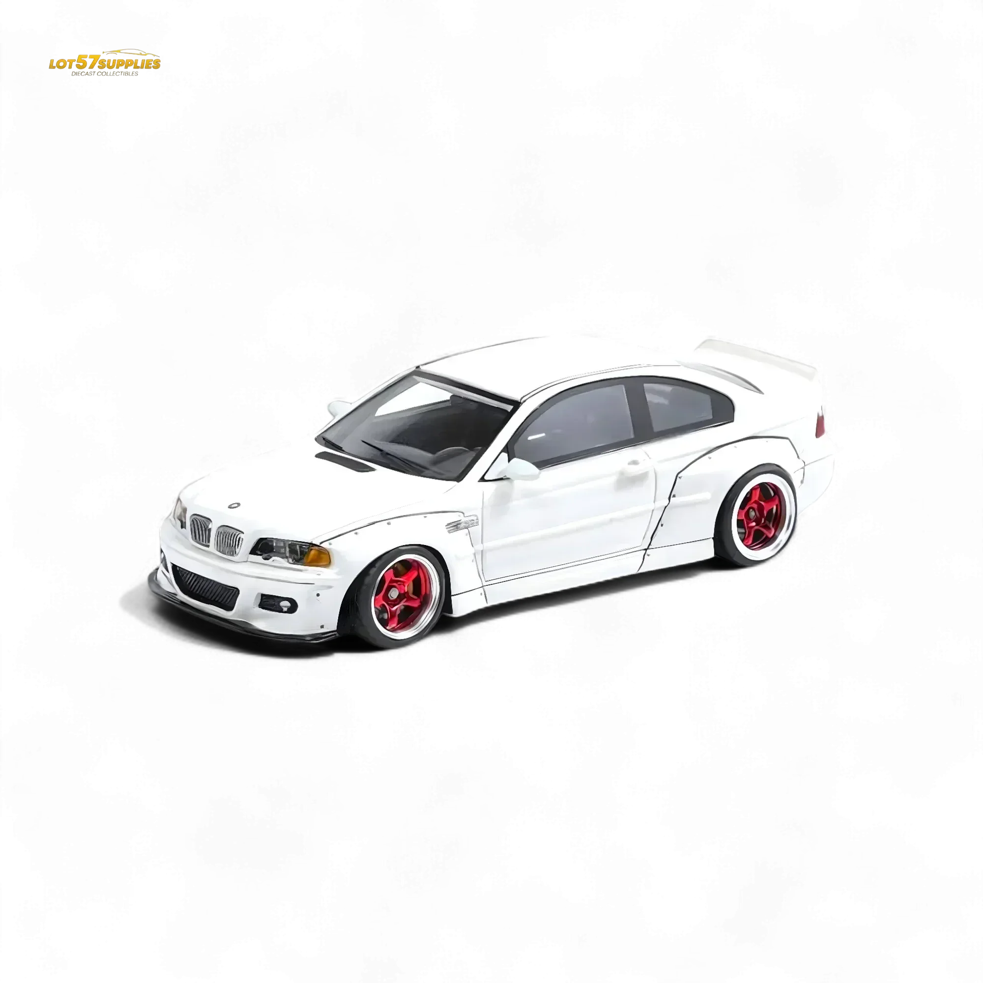FLAME BMW M3 E46 Widebody Pandem Pearlescent White 1:64