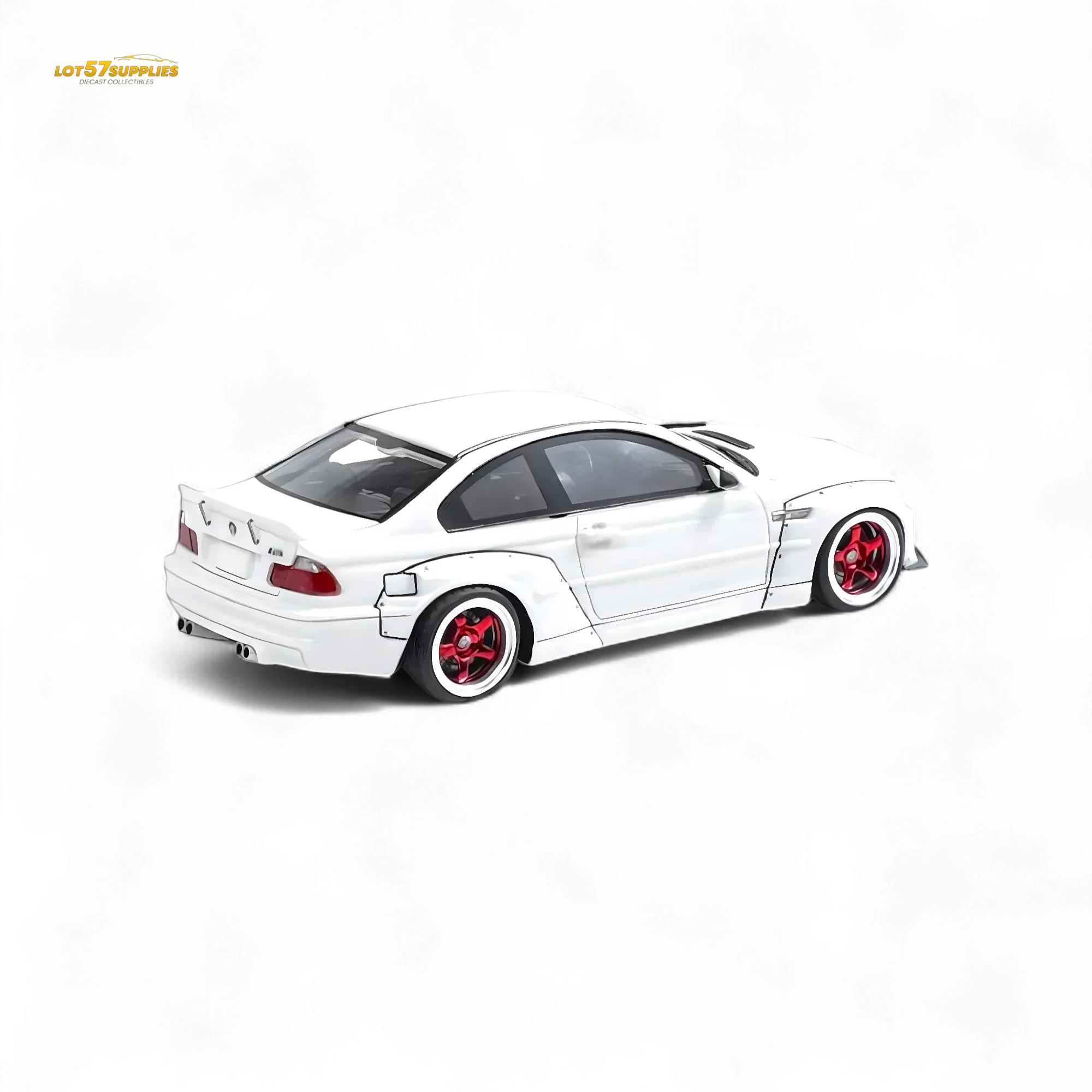 FLAME BMW M3 E46 Widebody Pandem Pearlescent White 1:64 - Image 3